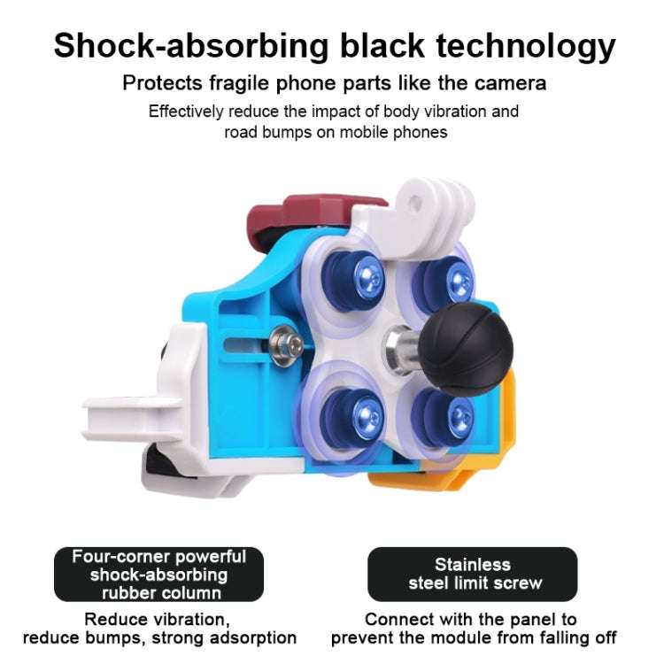 MOTOSLG Crab Motorcycle Phone Clamp Bracket M10 Ballhead Mount with Anti-theft Lock(Yellow Blue W...