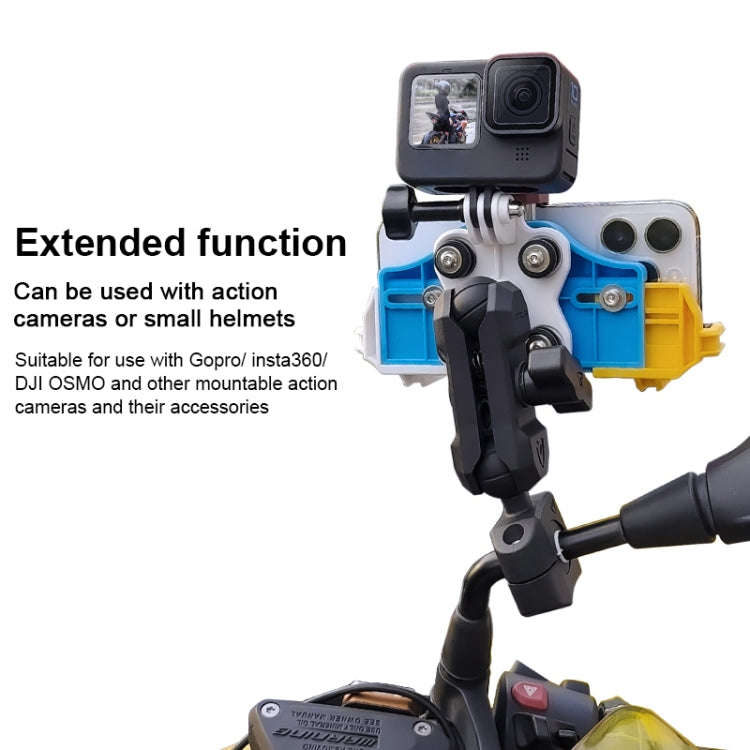 MOTOSLG Crab Motorcycle Phone Clamp Bracket U-Type Headbar Mount with Anti-theft Lock(Yellow Blue...