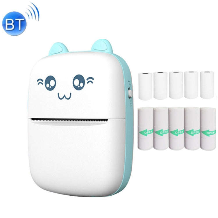C9 Mini Bluetooth Wireless Thermal Printer With 5 Papers & 5 Sticker Papers(Blue)