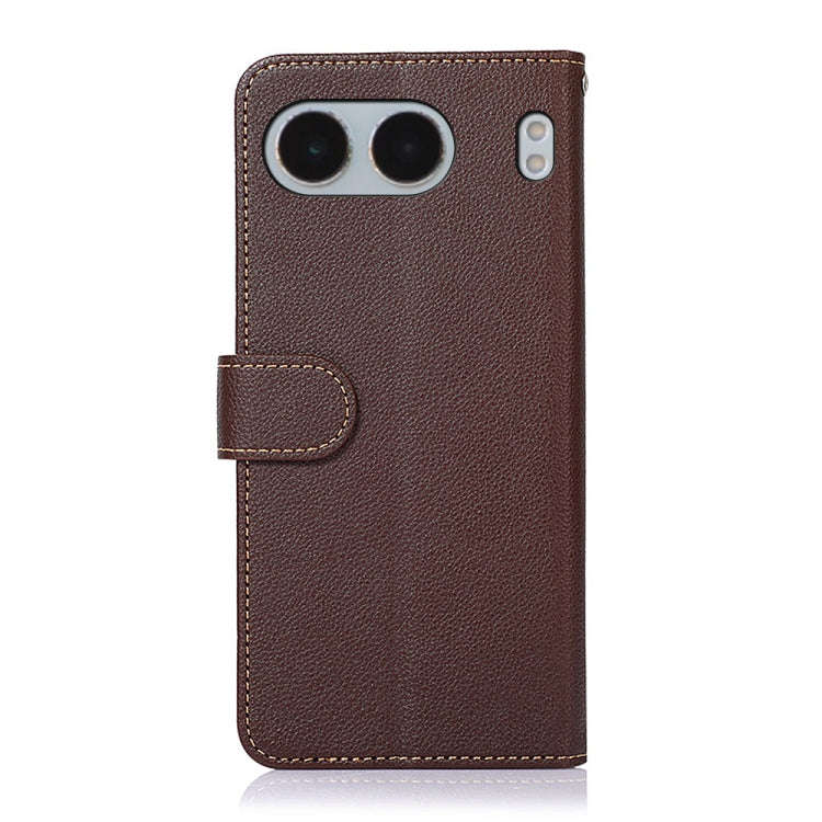 For OnePlus Nord 4 KHAZNEH Litchi Texture Leather RFID Phone Case(Brown)