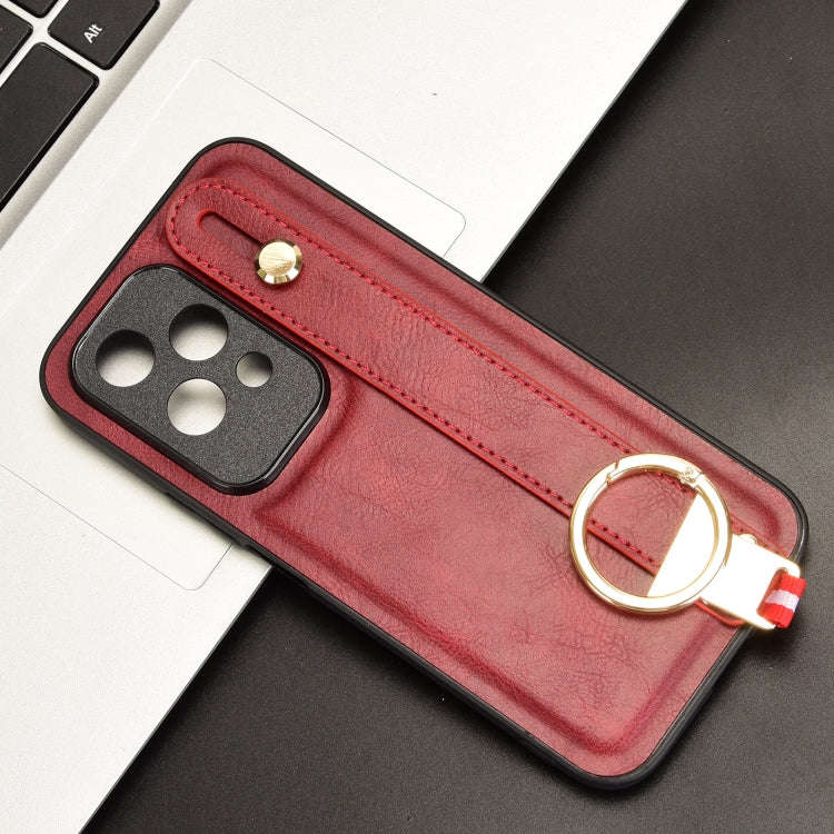 For Honor 200 Lite Global Wristband Leather Back Phone Case(Red)