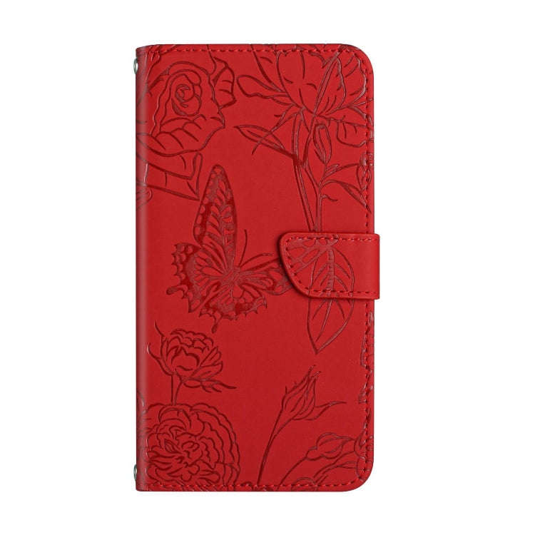 For OnePlus Nord 4 5G Skin Feel Butterfly Peony Embossed Leather Phone Case(Red)