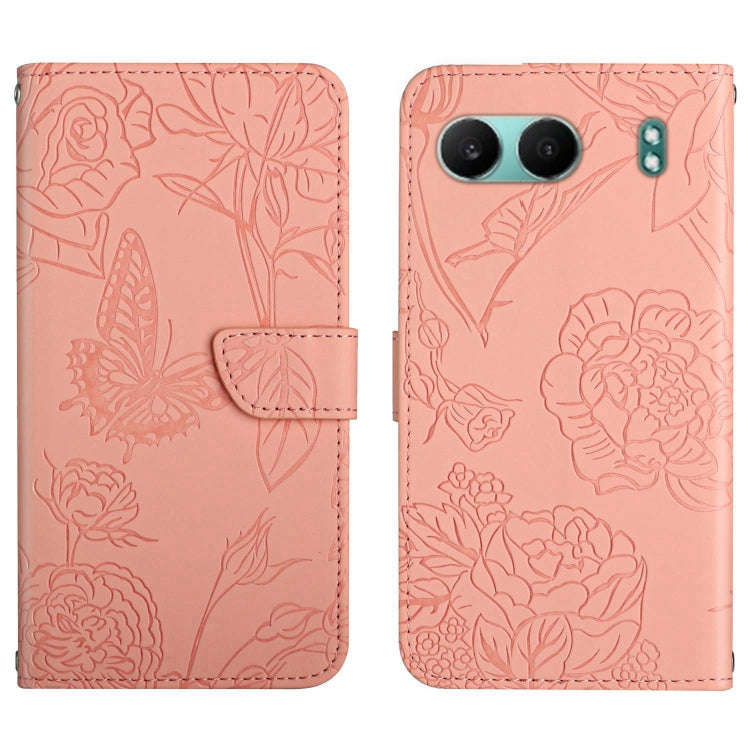 For OnePlus Nord 4 5G Skin Feel Butterfly Peony Embossed Leather Phone Case(Pink)