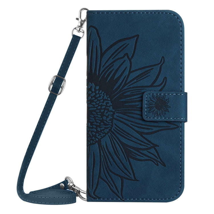 For OnePlus Nord 4 5G Skin Feel Sun Flower Embossed Leather Phone Case with Lanyard(Inky Blue)