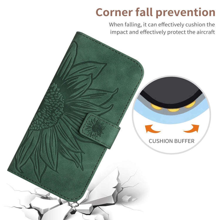 For OnePlus Nord 4 5G Skin Feel Sun Flower Embossed Leather Phone Case with Lanyard(Green)