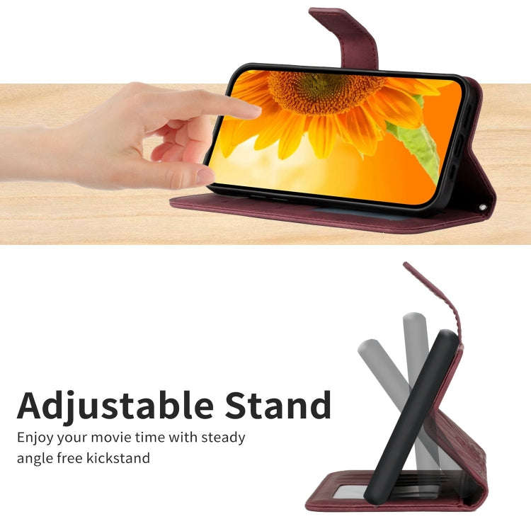 For OnePlus Nord 4 5G Skin Feel Sun Flower Embossed Leather Phone Case with Lanyard(Wine Red)