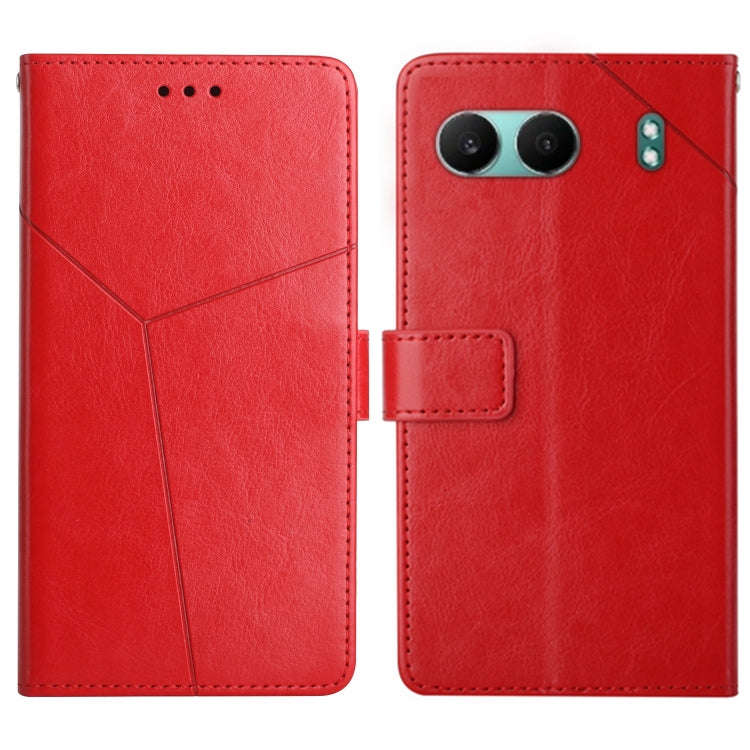 For OnePlus Nord 4 5G Y-shaped Pattern Flip Leather Phone Case(Red)