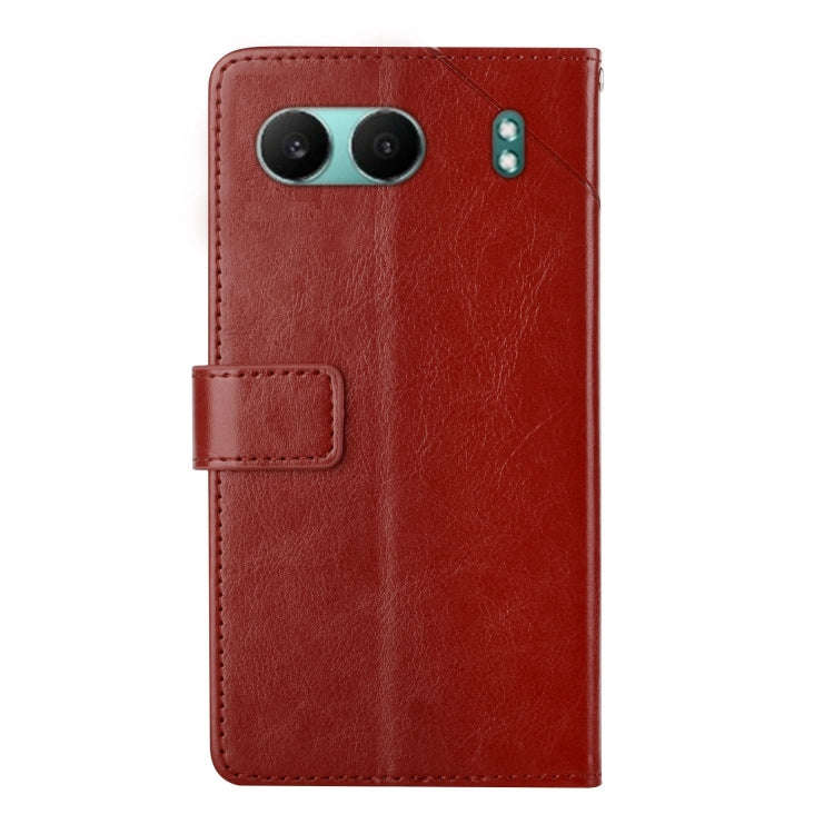 For OnePlus Nord 4 5G Y-shaped Pattern Flip Leather Phone Case(Brown)