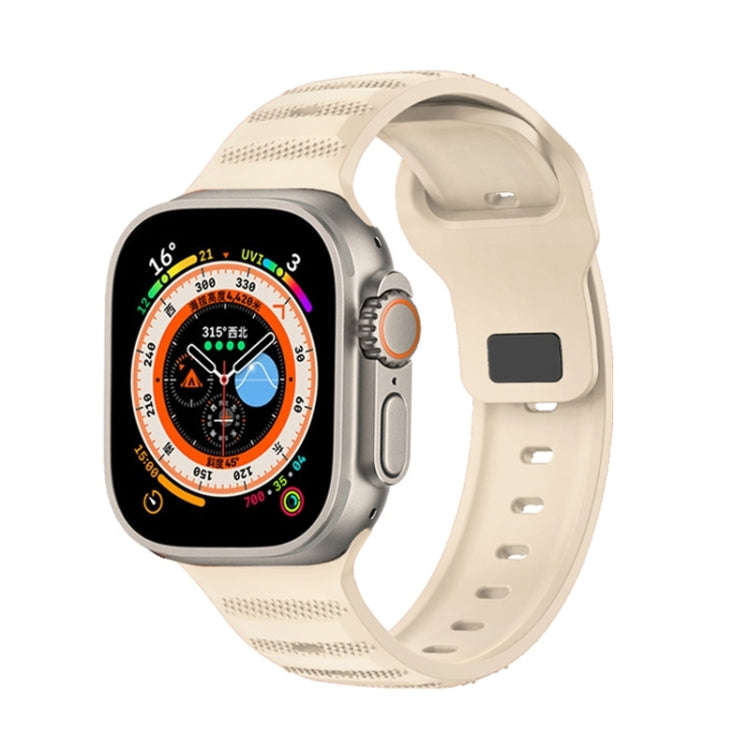 For Apple Watch Ultra 2 49mm Dot Texture Fluororubber Watch Band(Starlight)