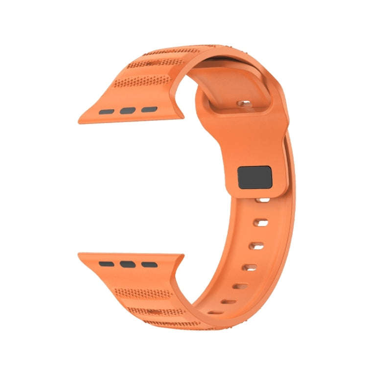 For Apple Watch 9 41mm Dot Texture Fluororubber Watch Band(Orange)