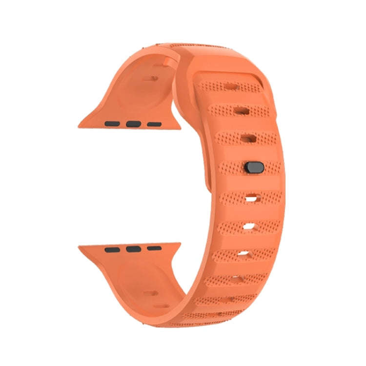 For Apple Watch 9 41mm Dot Texture Fluororubber Watch Band(Orange)