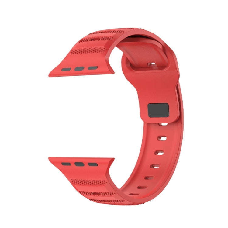 For Apple Watch 9 41mm Dot Texture Fluororubber Watch Band(Red)