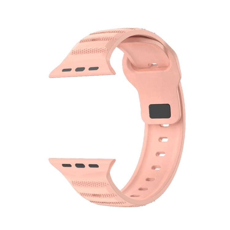 For Apple Watch 9 41mm Dot Texture Fluororubber Watch Band(Nebula Pink)