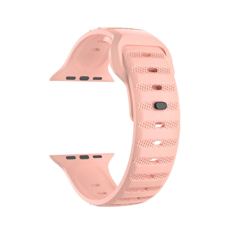 For Apple Watch 9 41mm Dot Texture Fluororubber Watch Band(Nebula Pink)