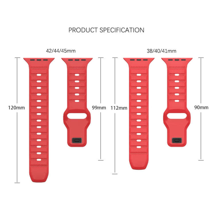 For Apple Watch 9 41mm Dot Texture Fluororubber Watch Band(Red)