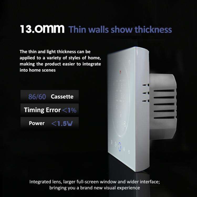 BHT-008GAL 95-240V AC 5A Smart Home Water Heating LED Thermostat Without WiFi(White)