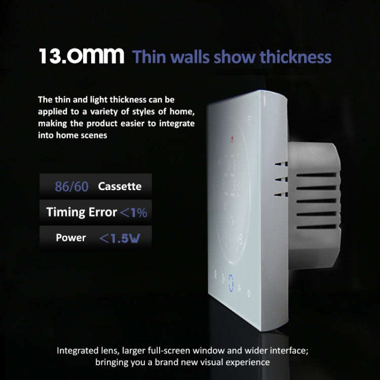 BHT-008GCLW 95-240V AC 5A Smart Home Boiler Heating LED Thermostat With WiFi(White)