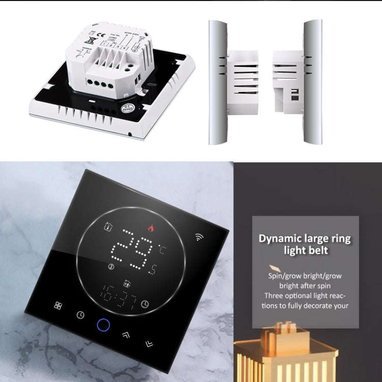 BHT-008GCLW 95-240V AC 5A Smart Home Boiler Heating LED Thermostat With WiFi(White)
