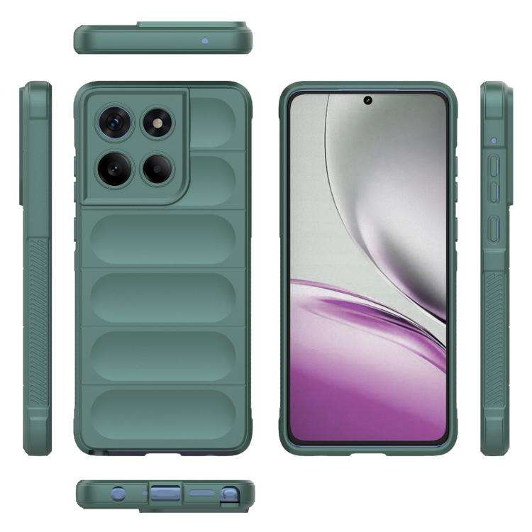 For Motorola Edge 60 Stylus 5G Global Magic Shield TPU + Flannel Phone Case(Dark Green)