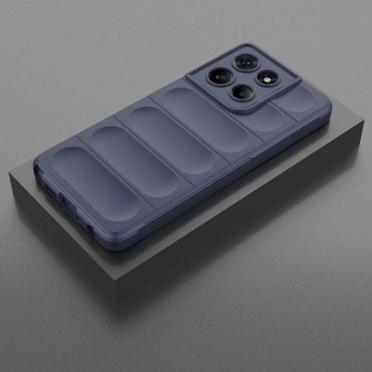 For Motorola Edge 60 Stylus 5G Global Magic Shield TPU + Flannel Phone Case(Dark Blue)