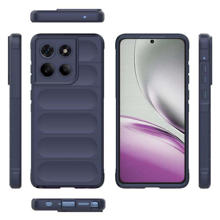 For Motorola Edge 60 Stylus 5G Global Magic Shield TPU + Flannel Phone Case(Dark Blue)