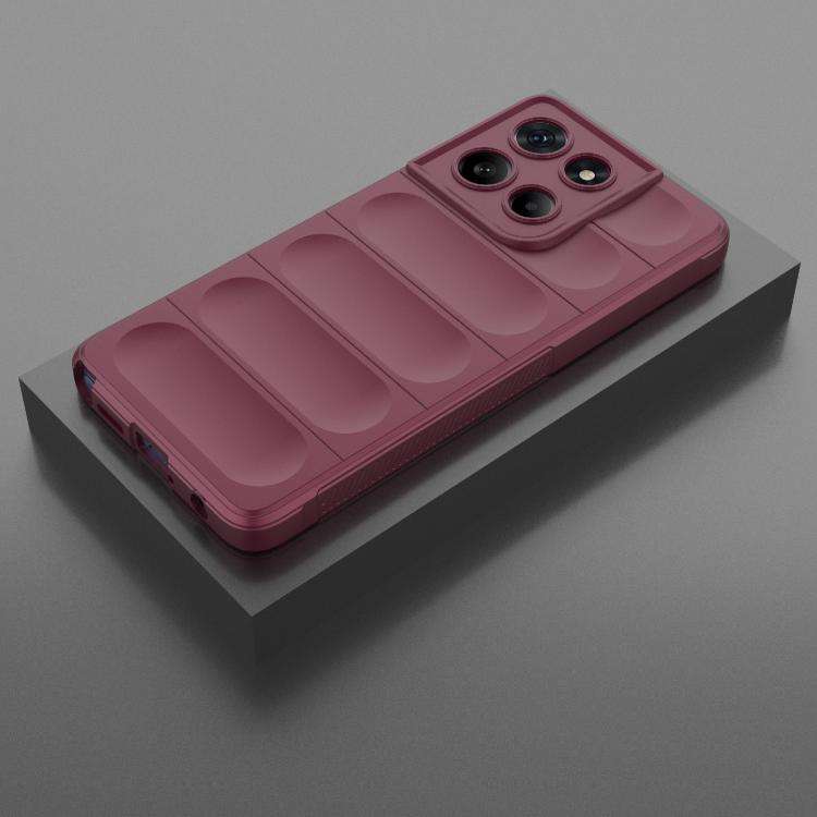 For Motorola Edge 60 Stylus 5G Global Magic Shield TPU + Flannel Phone Case(Wine Red)