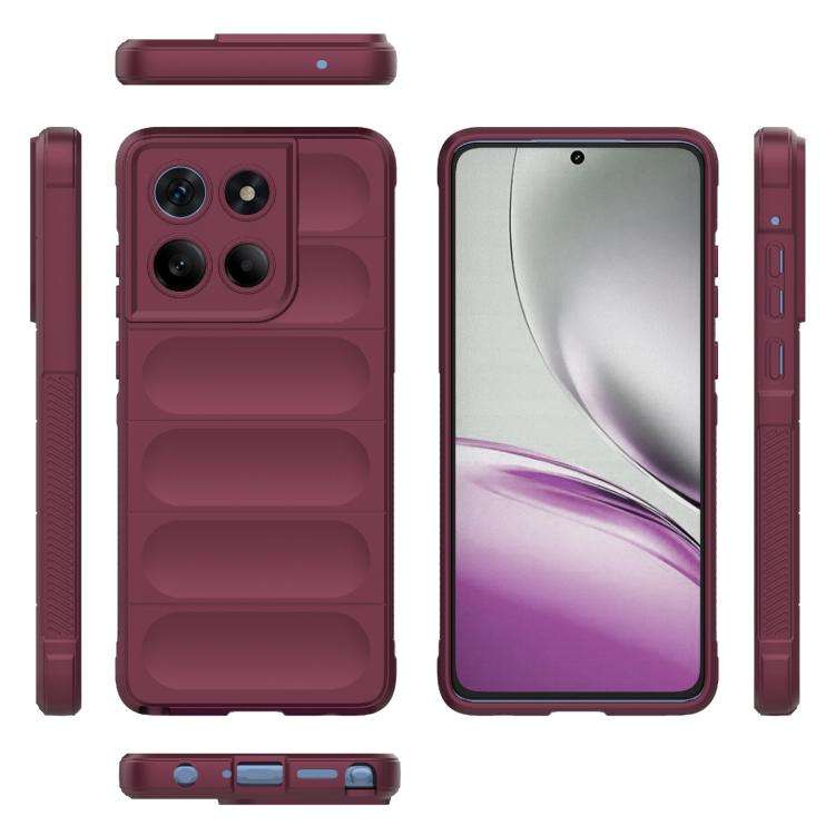 For Motorola Edge 60 Stylus 5G Global Magic Shield TPU + Flannel Phone Case(Wine Red)