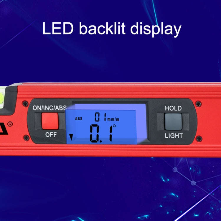 GVDA GD-H400M Digital Level 360 Measure Protractor Level Ruler(Red)