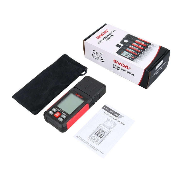 GVDA GD158 200000Lux Digital Light Meter Tester Brightness Photometer