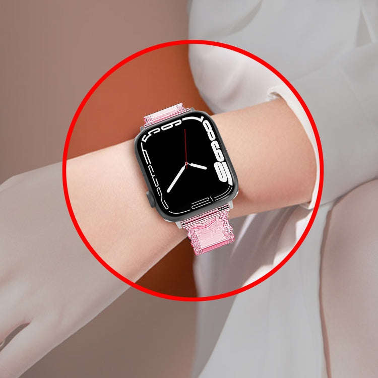 For Apple Watch SE 2023 40mm Diamond Texture Lace Clear TPU Watch Band(Transparent)