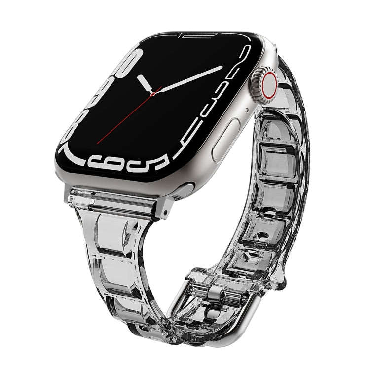 For Apple Watch SE 2022 44mm Cube Airbag Clear TPU Watch Band(Black)