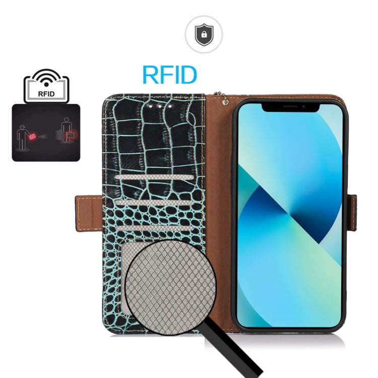 For OnePlus Nord 4 Crocodile Top Layer Cowhide Leather Phone Case(Green)