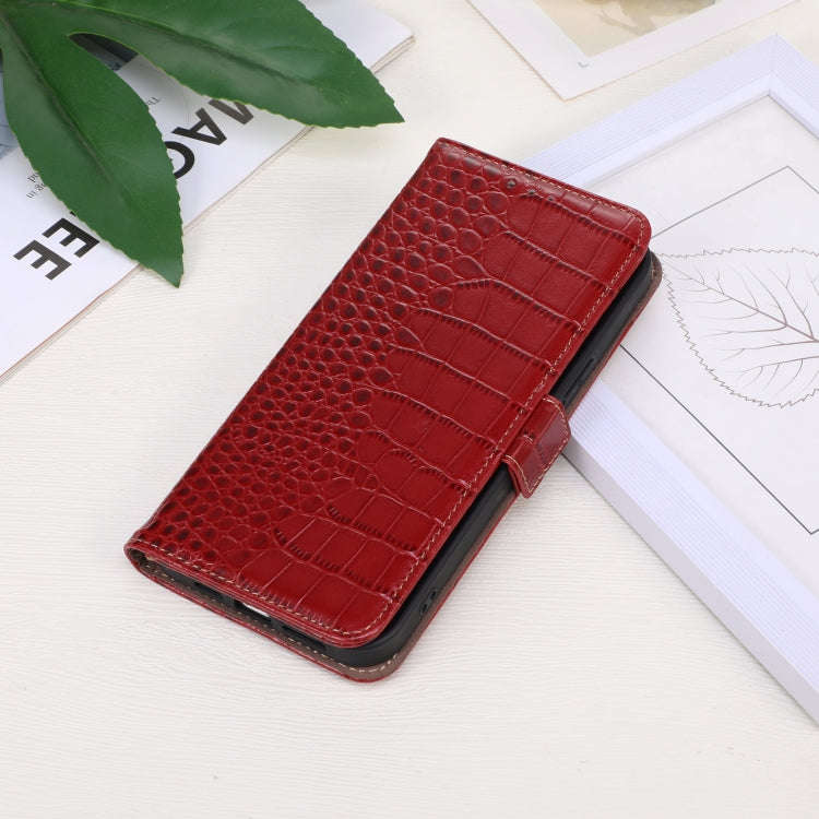 For OnePlus Nord 4 Crocodile Top Layer Cowhide Leather Phone Case(Red)