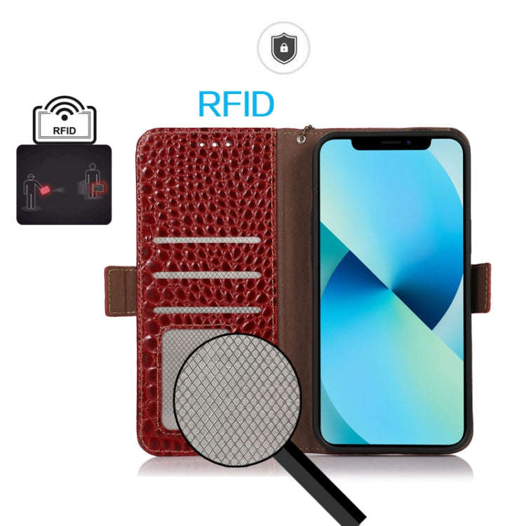 For OnePlus Nord 4 Crocodile Top Layer Cowhide Leather Phone Case(Red)