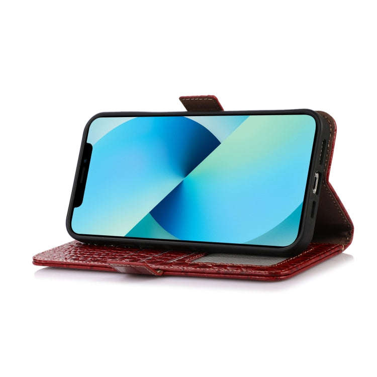 For OnePlus Nord 4 Crocodile Top Layer Cowhide Leather Phone Case(Red)