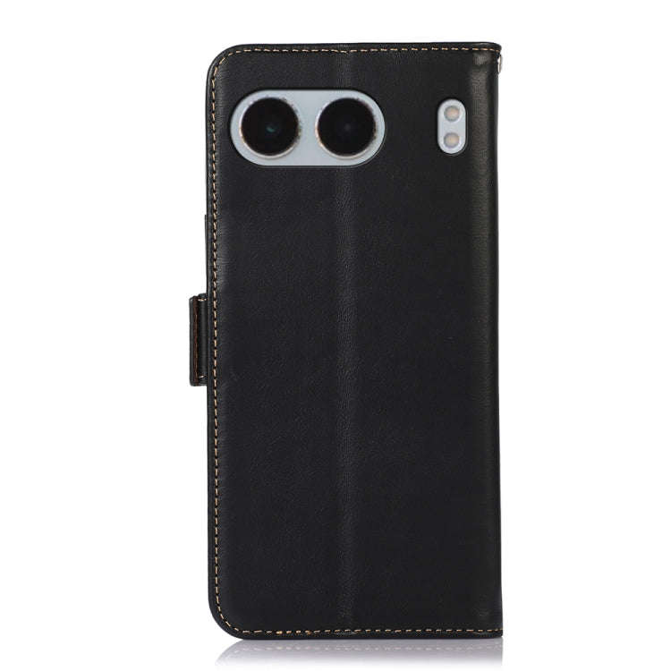 For OnePlus Nord 4 Magnetic Crazy Horse Texture Genuine Leather RFID Phone Case(Black)