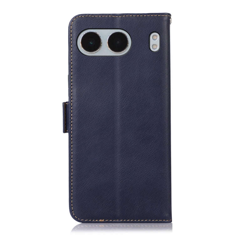 For OnePlus Nord 4 Magnetic Crazy Horse Texture Genuine Leather RFID Phone Case(Blue)