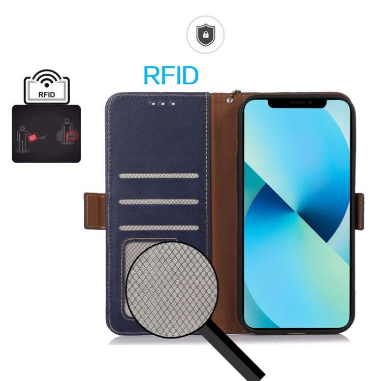 For OnePlus Nord 4 Magnetic Crazy Horse Texture Genuine Leather RFID Phone Case(Blue)