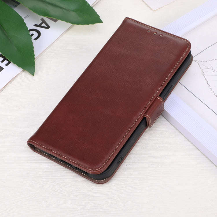 For OnePlus Nord 4 Magnetic Crazy Horse Texture Genuine Leather RFID Phone Case(Brown)