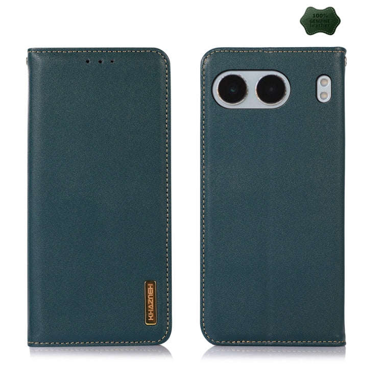 For OnePlus Nord 4 KHAZNEH Nappa Top Layer Cowhide Leather Phone Case(Green)