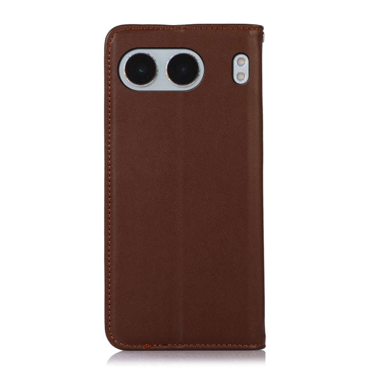 For OnePlus Nord 4 KHAZNEH Nappa Top Layer Cowhide Leather Phone Case(Brown)