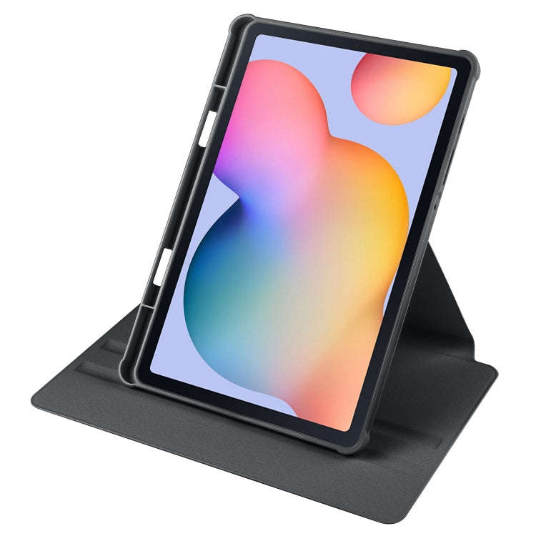 For Samsung Galaxy Tab S6 Lite P610 Acrylic 360 Degree Rotation Smart Tablet Leather Case(Black)