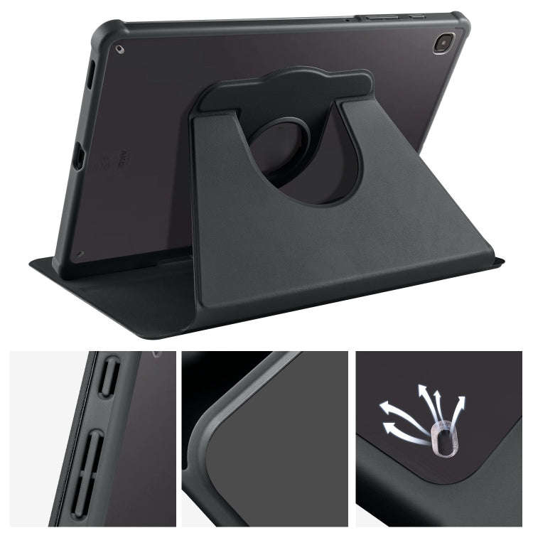 For Samsung Galaxy Tab S6 Lite P610 Acrylic 360 Degree Rotation Smart Tablet Leather Case(Black)