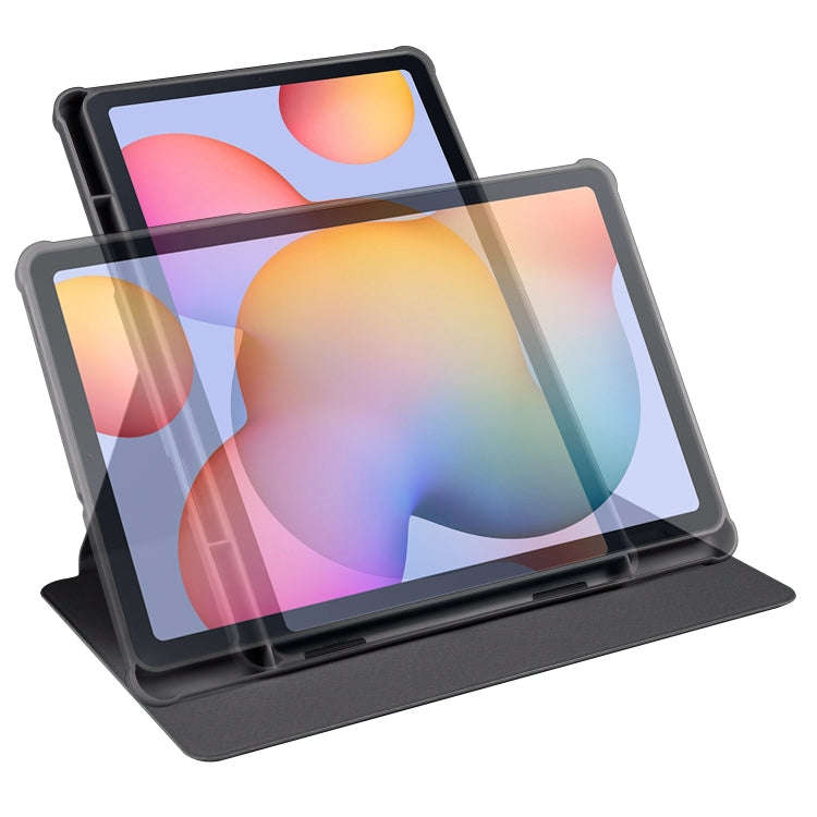 For Samsung Galaxy Tab S6 Lite P610 Acrylic 360 Degree Rotation Smart Tablet Leather Case(Black)