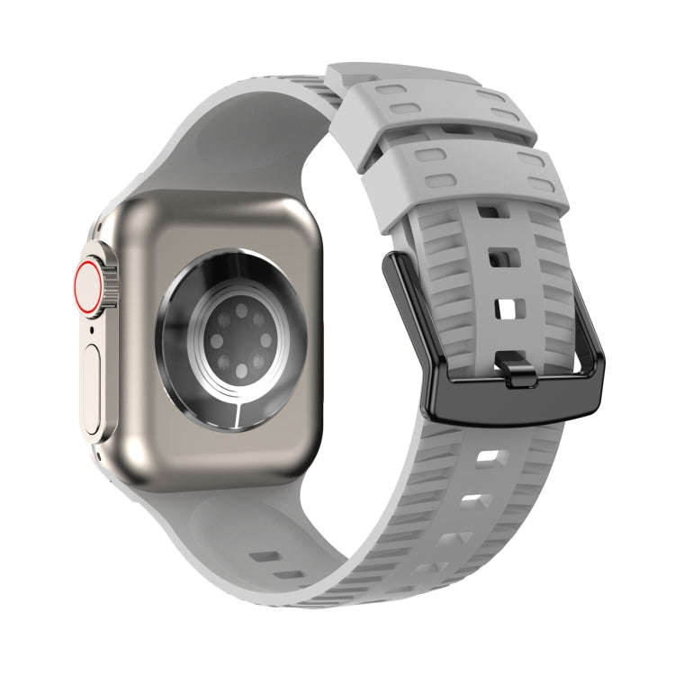 Tire Texture Silicone Watch Band For Apple Watch Series 9 41mm(Fog Grey)