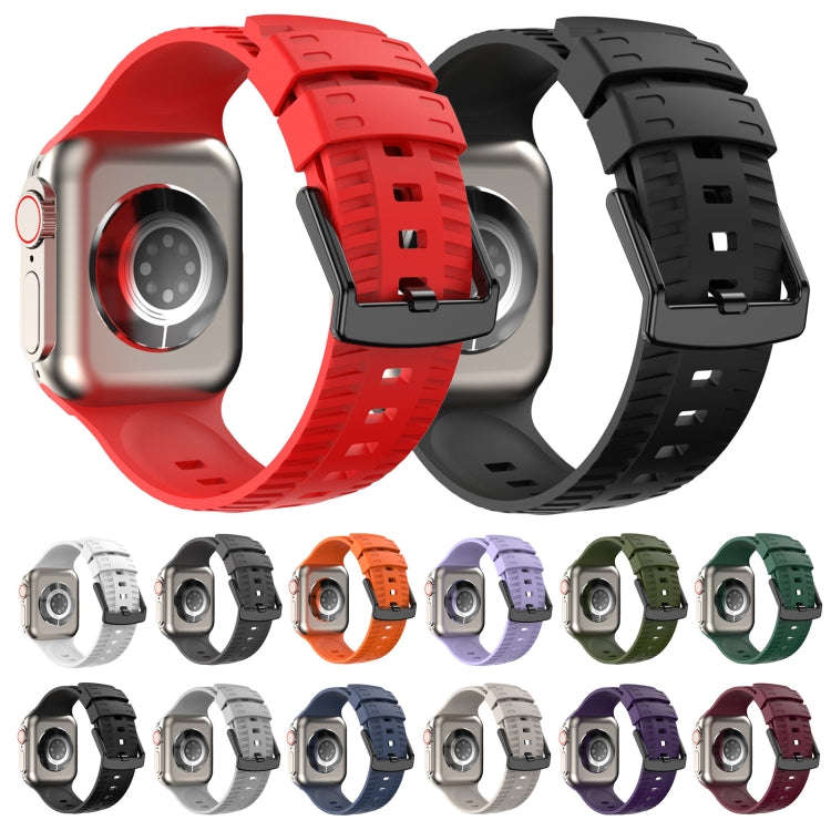 Tire Texture Silicone Watch Band For Apple Watch Series 9 41mm(Army Green)