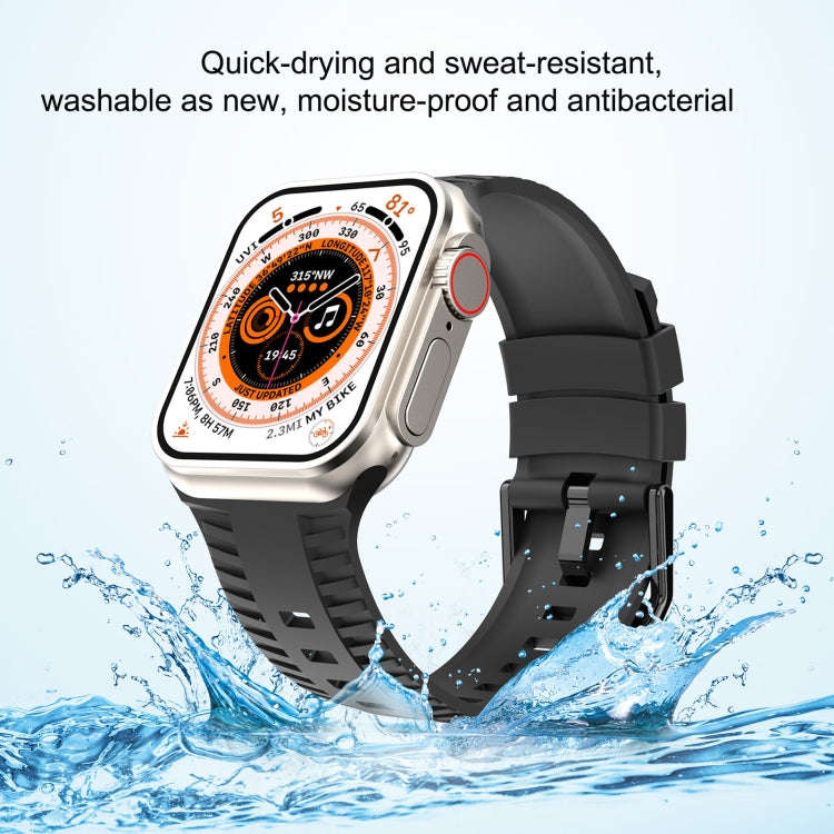 Tire Texture Silicone Watch Band For Apple Watch Series 9 41mm(Fog Grey)