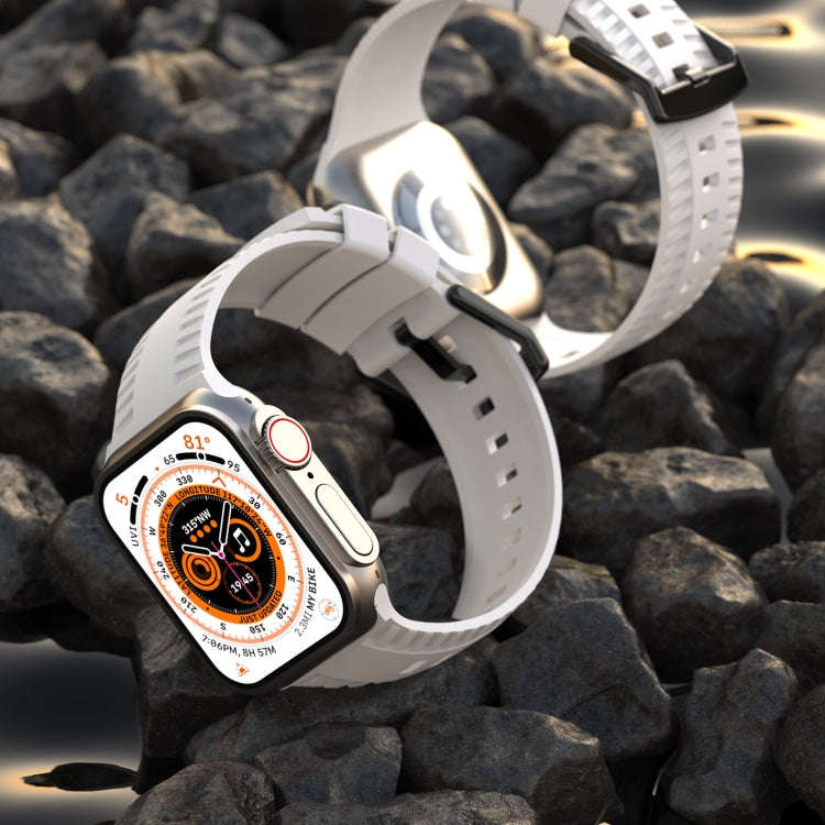 Tire Texture Silicone Watch Band For Apple Watch Series 9 41mm(Starlight)