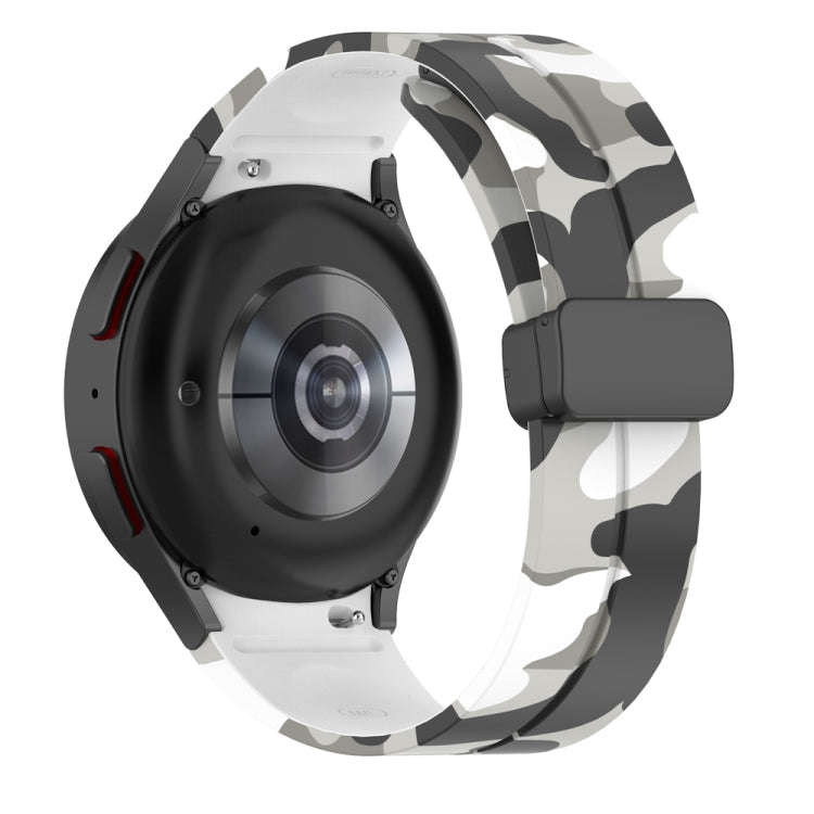 For Samsung Galaxy Watch5 / 5 Pro / Watch 4 / 4 Classic Magnetic Clasp Camouflage Silicone Watch ...