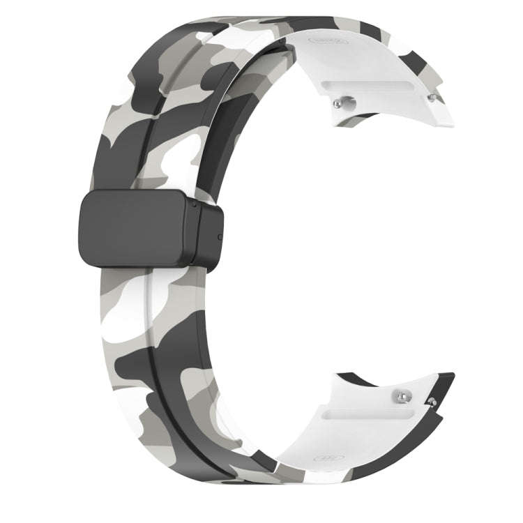 For Samsung Galaxy Watch5 / 5 Pro / Watch 4 / 4 Classic Magnetic Clasp Camouflage Silicone Watch ...